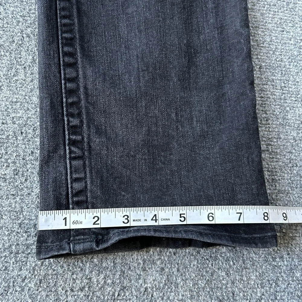 True Religion Ricky Relaxed Straight Jeans Mens 36x33 Black Rinse Flap‎ Pockets